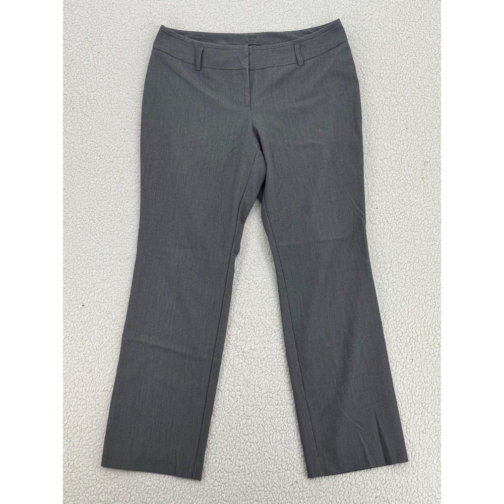 Worthington Curvy Fit Dress Pants Women Size 14 Gray Straight Leg Trousers